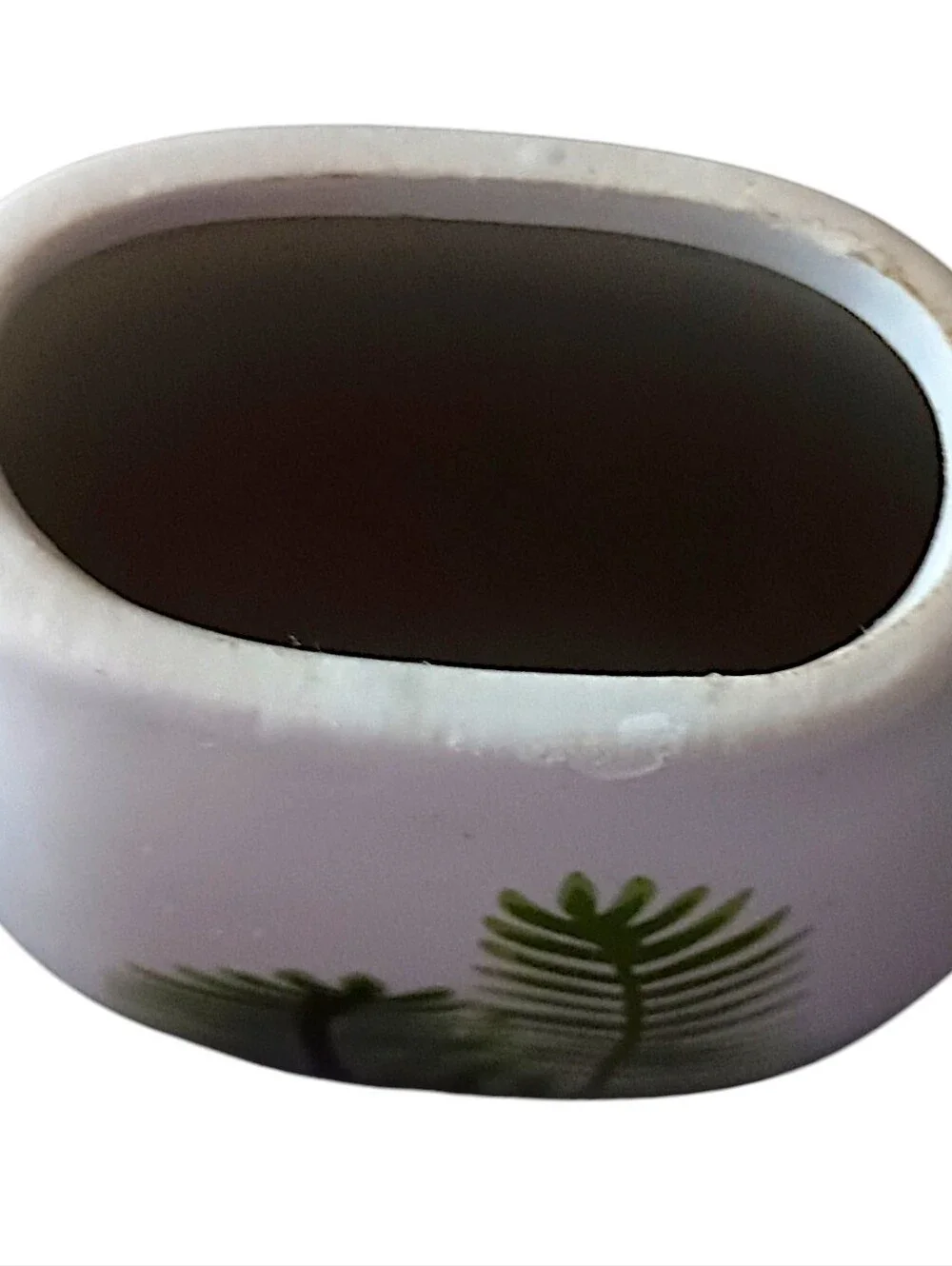 Vintage Napco Fern Leaf Vase Pottery Pot Ikebana Modern White Green‎ Minimalist